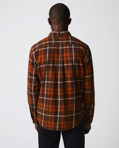 Shop Reid Brushed Bold Plaid Tuscumbia Shirt In Orange/rust