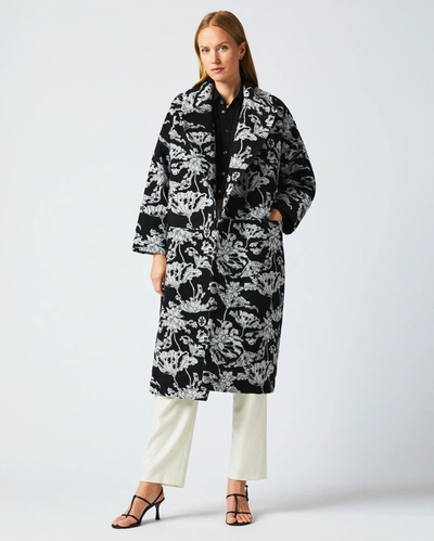 Shop Billy Reid Cocoon Coat Custom In Black/white