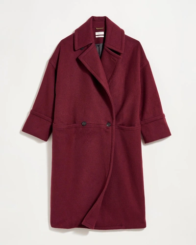 Shop Billy Reid Cocoon Coat Solid In Burgundy