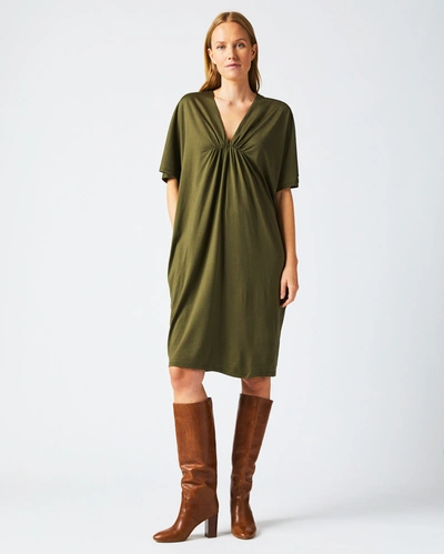 Shop Reid Cocoon Knit Dress In Dark Green