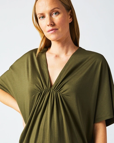 Reid Cocoon Knit Dress In Dark Green