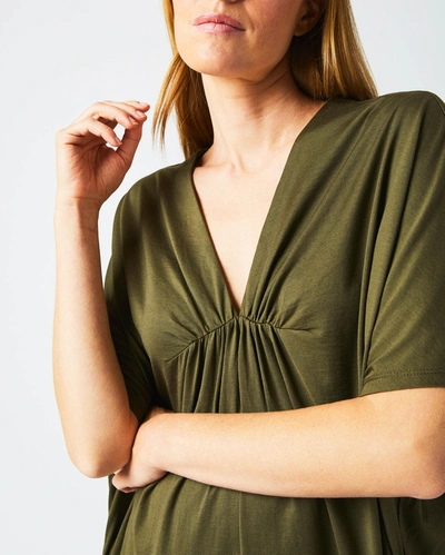 Reid Cocoon Knit Dress In Dark Green