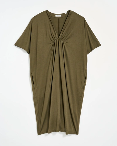 Reid Cocoon Knit Dress In Dark Green