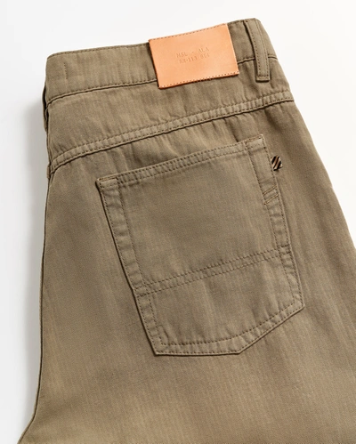 Shop Reid Cotton Linen 5 Pocket Pant In Moss