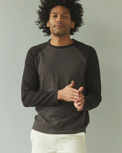 Shop Reid Cotton Linen L/s Baseball Tee In Natural