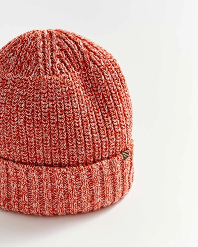 Reid Cotton Ribbon Beanie In Burnt Red