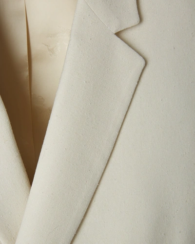 Reid Double Breasted Tuxedo Jacket In Cream