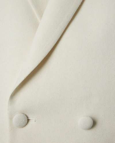 Reid Double Breasted Tuxedo Jacket In Cream