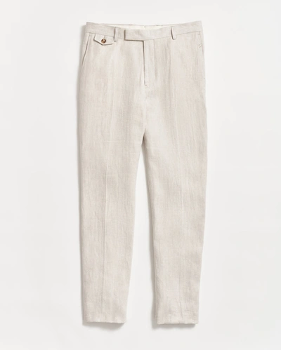 Shop Reid Flat Front Trouser In Natural