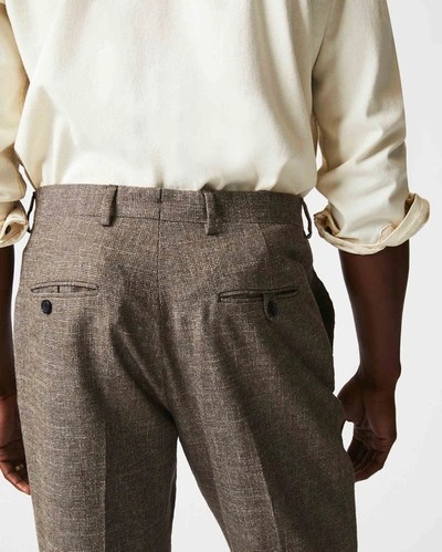 Shop Reid Flat Front Trouser In Neutral