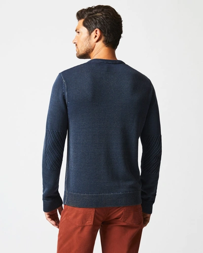 Shop Reid Garment Dyed Henley Sweater In Carbon Blue