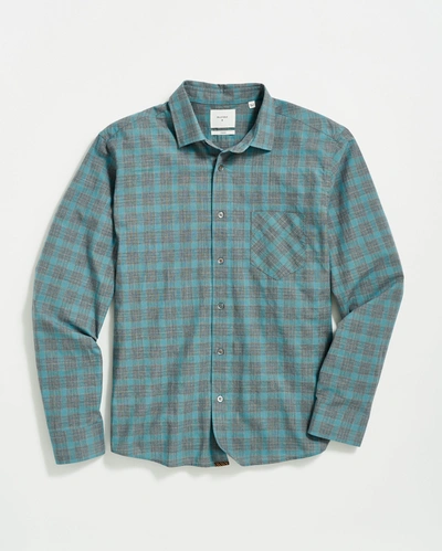 Shop Billy Reid Grid Plaid John T Shirt In Grey/smoke Blue