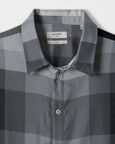 Shop Reid Grid Plaid Shirt In Black/wht
