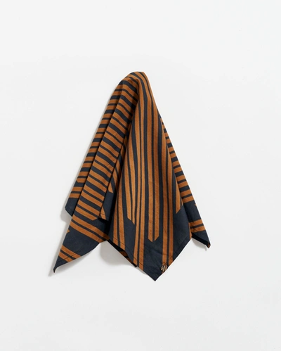 Reid Heirloom Stripe Bandana In Black/gold