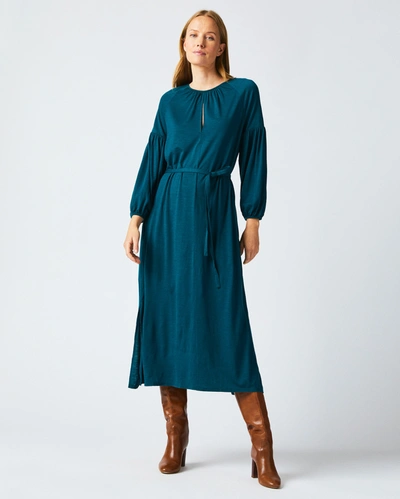 Reid Keyhole Midi Dress In Teal