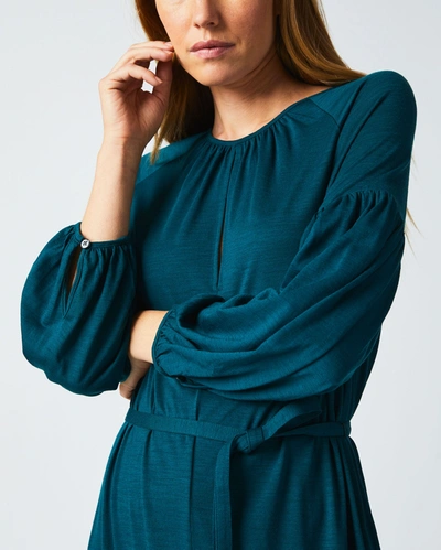 Reid Keyhole Midi Dress In Teal