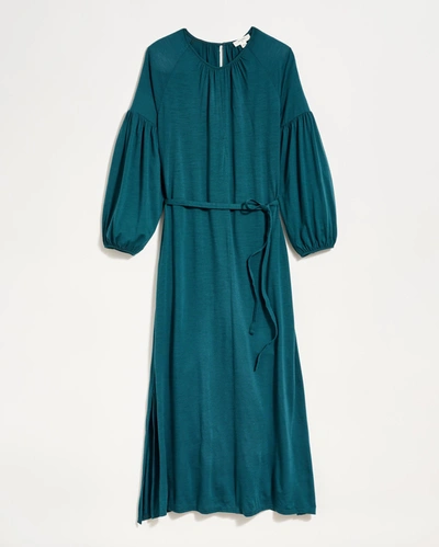 Reid Keyhole Midi Dress In Teal
