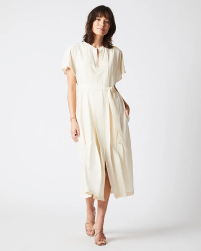 Shop Reid Knife Pleat Dress Solid In Ivory