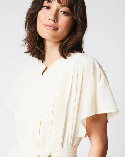 Reid Knife Pleat Dress Solid In Ivory