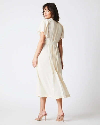 Shop Reid Knife Pleat Dress Solid In Ivory