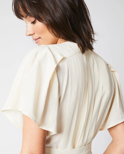 Reid Knife Pleat Dress Solid In Ivory