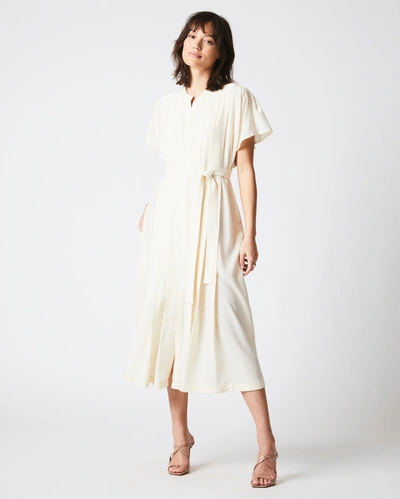 Shop Reid Knife Pleat Dress Solid In Ivory