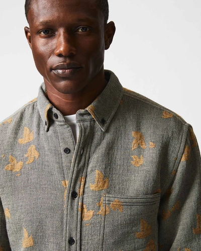 Shop Billy Reid Kudzu Jacquard Overshirt In Grey/camel
