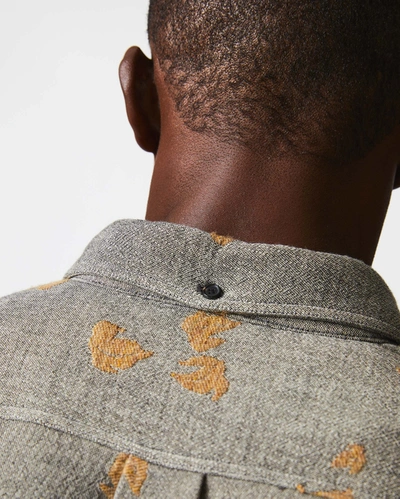 Shop Billy Reid Kudzu Jacquard Overshirt In Grey/camel