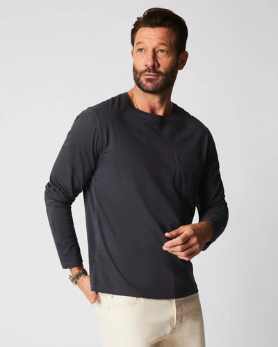 Reid L/s Washed Tee In Black