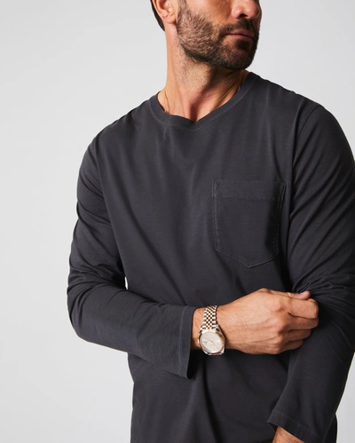 Reid L/s Washed Tee In Black