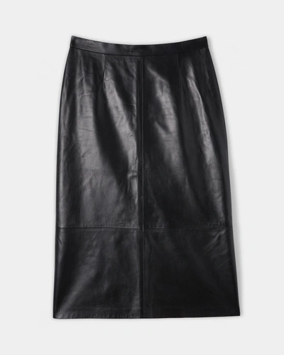Shop Reid Leather Lambskin Pencil Skirt In Black
