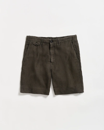 Shop Reid Linen Moore Short In Steel Grey