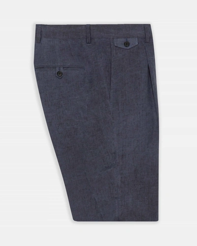 Shop Billy Reid, Inc Linen Pleated Trouser In Navy