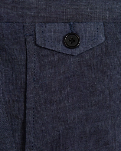 Shop Billy Reid, Inc Linen Pleated Trouser In Navy