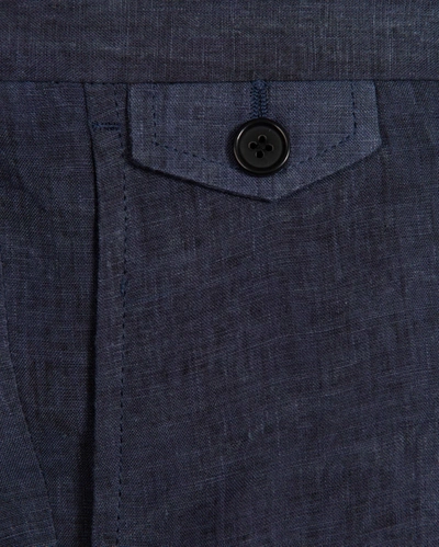 Billy Reid, Inc Linen Pleated Trouser In Navy