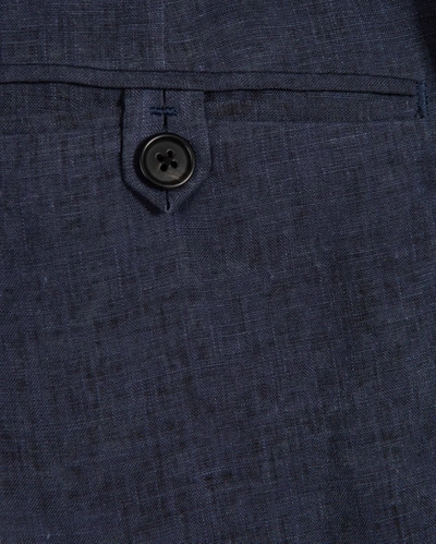 Billy Reid, Inc Linen Pleated Trouser In Navy