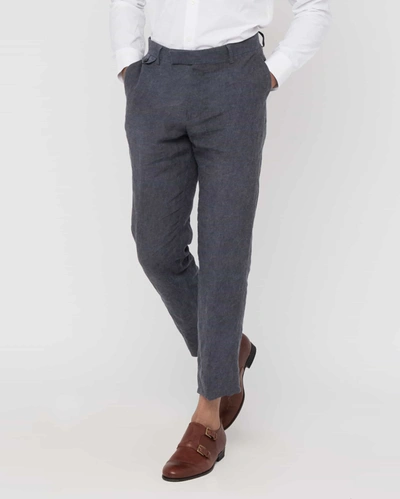 Billy Reid, Inc Linen Pleated Trouser In Navy