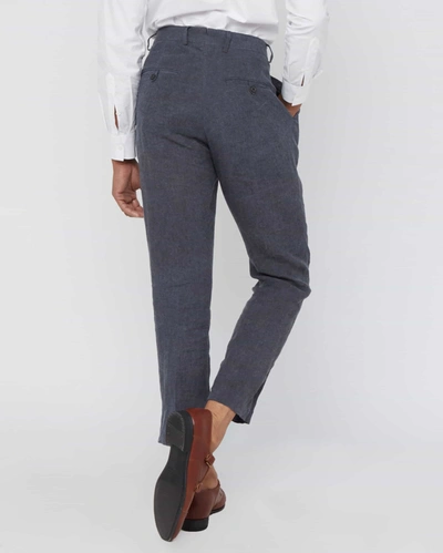 Shop Billy Reid, Inc Linen Pleated Trouser In Navy