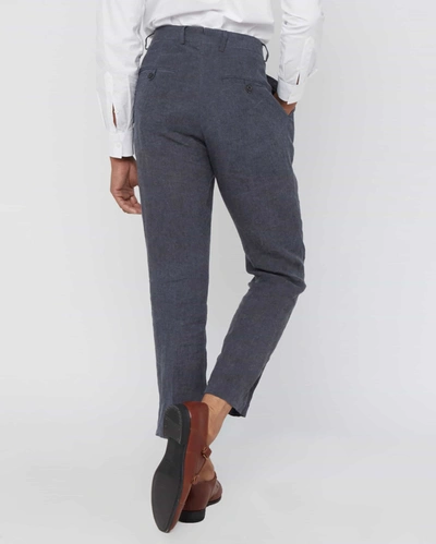 Billy Reid, Inc Linen Pleated Trouser In Navy