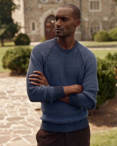Shop Reid Marled Crewneck Sweater In Carbon Blue