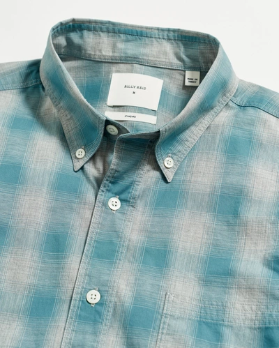 Shop Billy Reid Melange Shadow Plaid Tuscumbia Shirt In Grey/smoke Blue