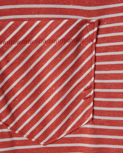 Reid Melange Stripe Tee In Engine Red