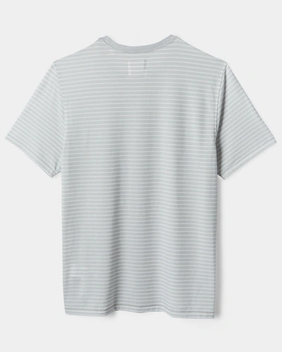 Reid Melange Stripe Tee In Engine Red