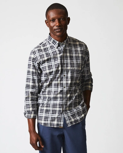 Billy Reid Melange Textural Plaid Tuscumbia Shirt Bd In Grey/black