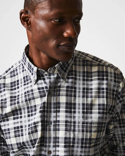 Billy Reid Melange Textural Plaid Tuscumbia Shirt Bd In Grey/black
