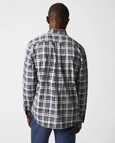 Shop Billy Reid Melange Textural Plaid Tuscumbia Shirt Bd In Grey/black