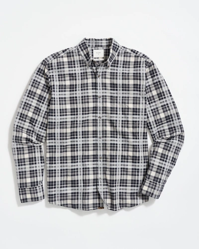 Billy Reid Melange Textural Plaid Tuscumbia Shirt Bd In Grey/black