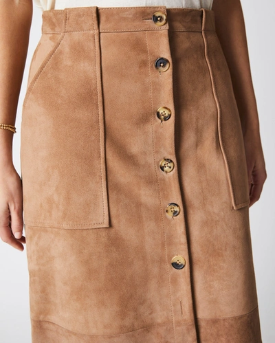 Reid Mitchell Suede Skirt In Taupe
