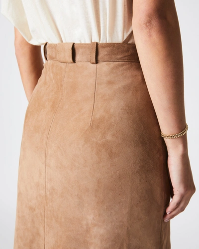 Reid Mitchell Suede Skirt In Taupe