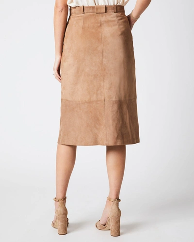 Reid Mitchell Suede Skirt In Taupe